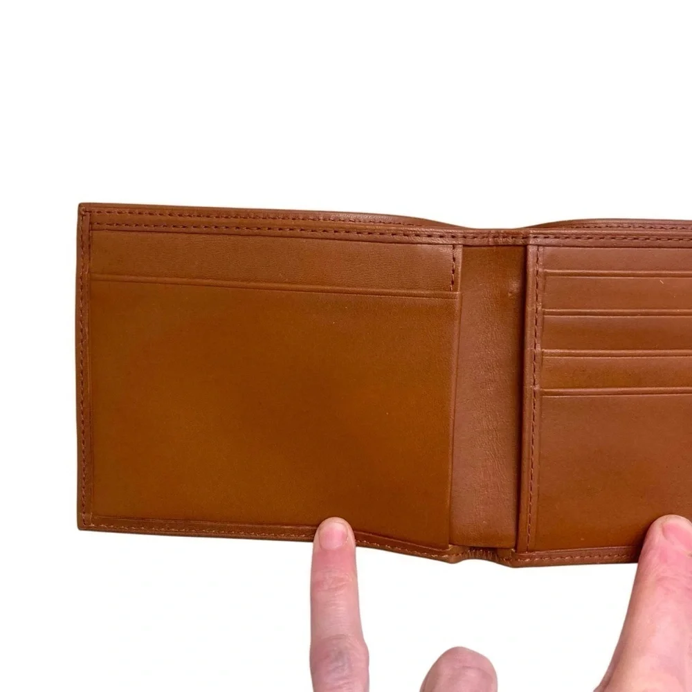 Tumi brown leather mens wallet